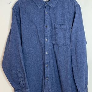 Eddie Bauer Favorite Shirt Flannel Classic Fit Solid Navy Blue Size XXL